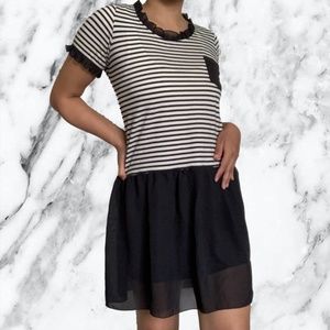 3 for $15 Pual Ce Cin Black & White Striped Dress